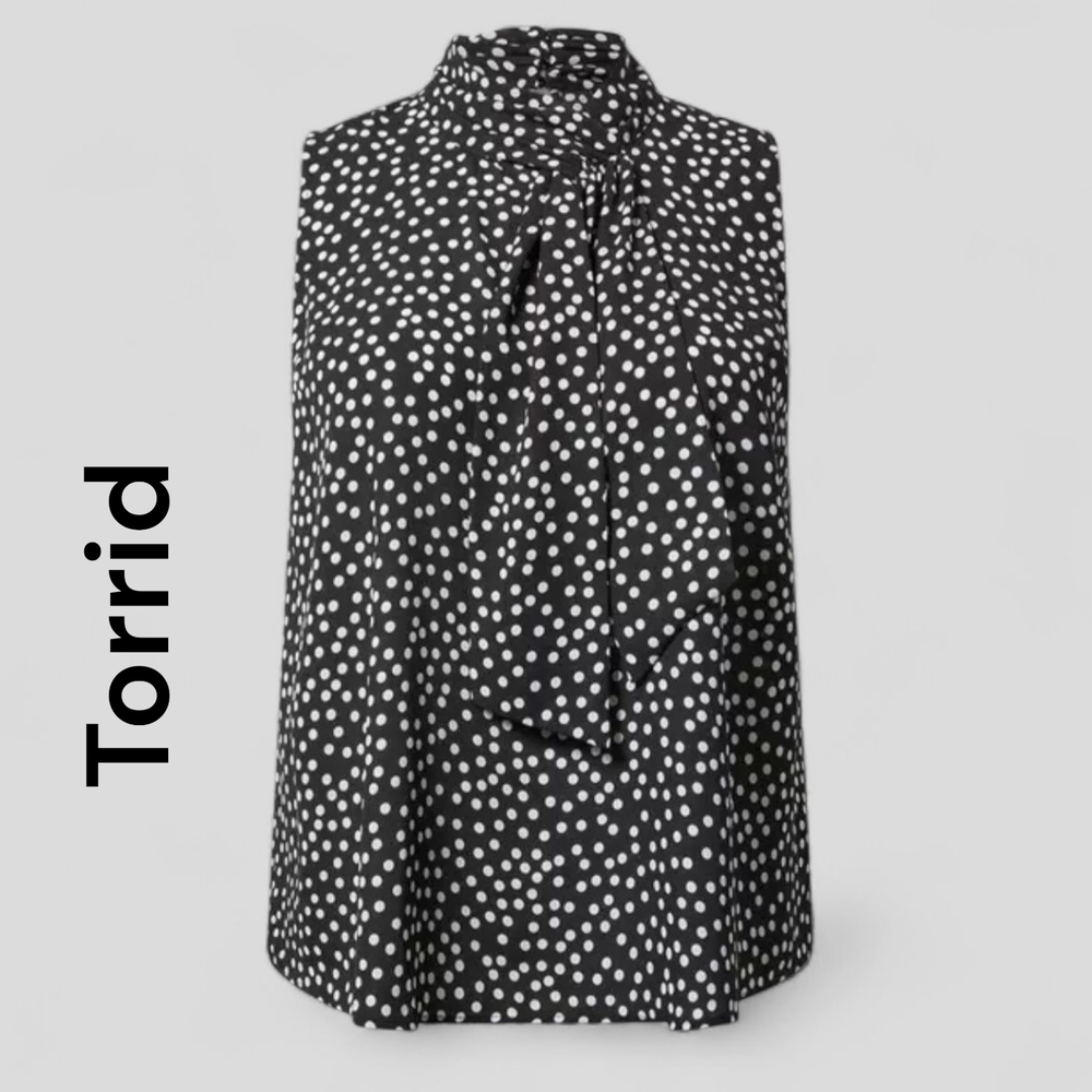 Torrid Polka Dot Print Sleeveless Halter Neck 2X